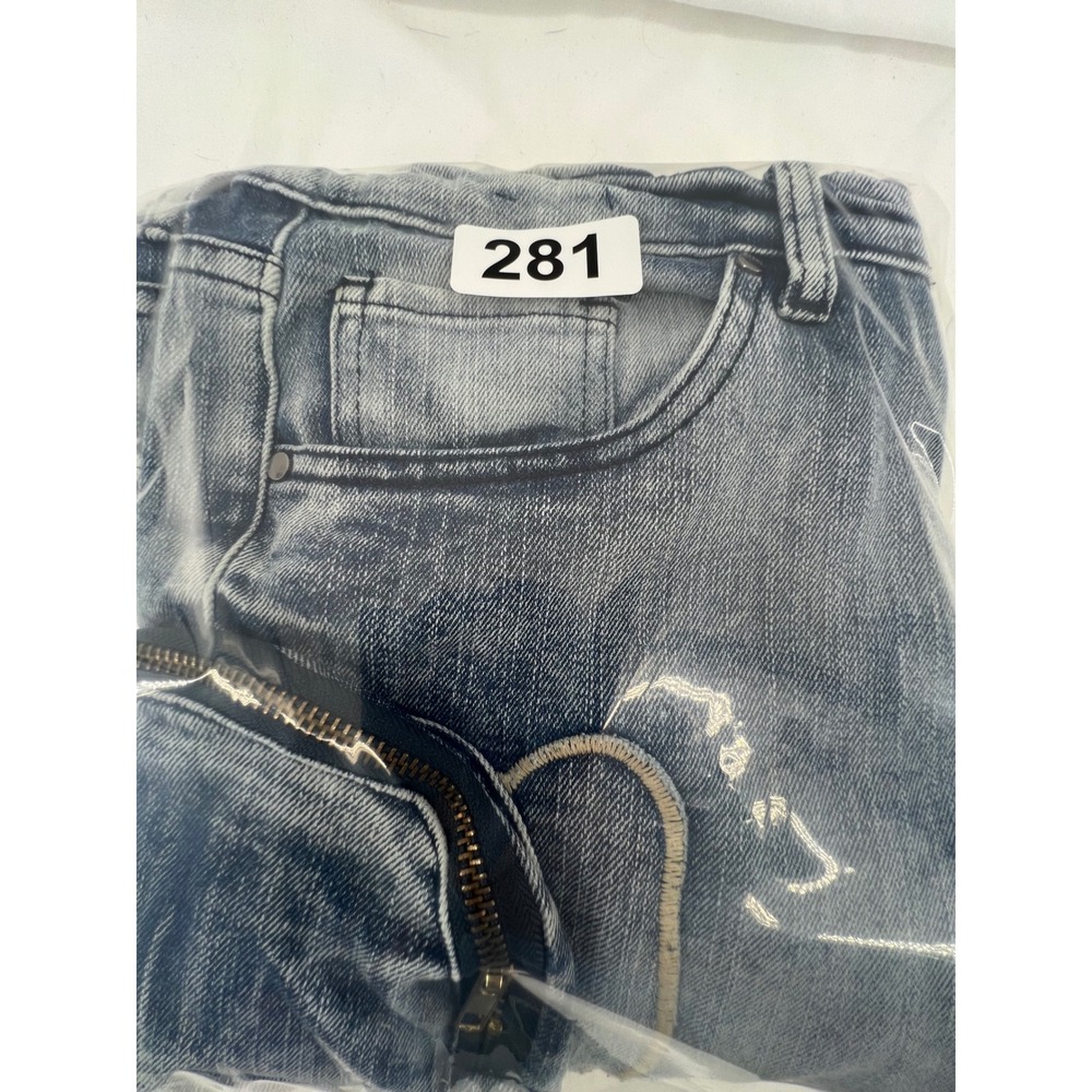 NOVAMEN Mens Designer Jeans Cargo Pockets Embellished Zip Ankle Blue Size 32 - Picture 13 of 13